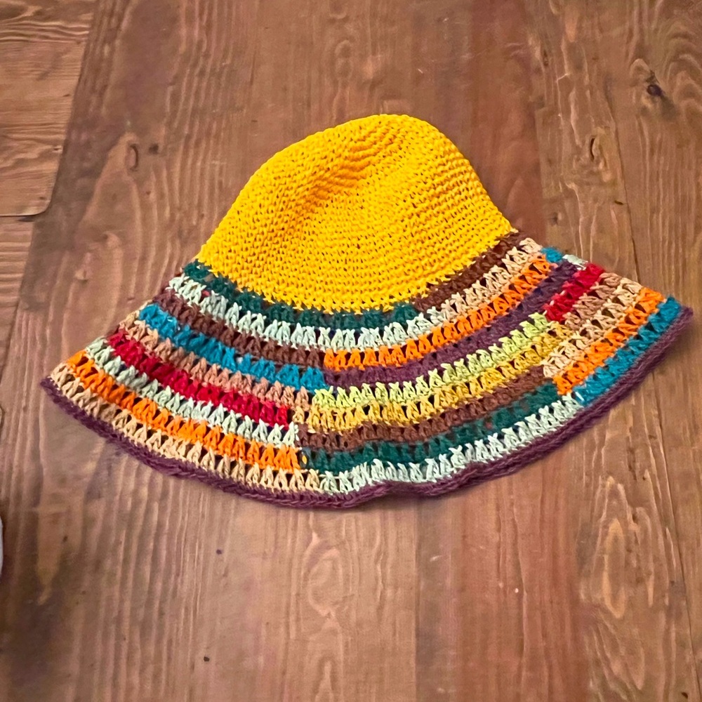 Filippo MADE IN ITALY Multicolor Woven Sun Hat | Boho Resort Summer NWOT